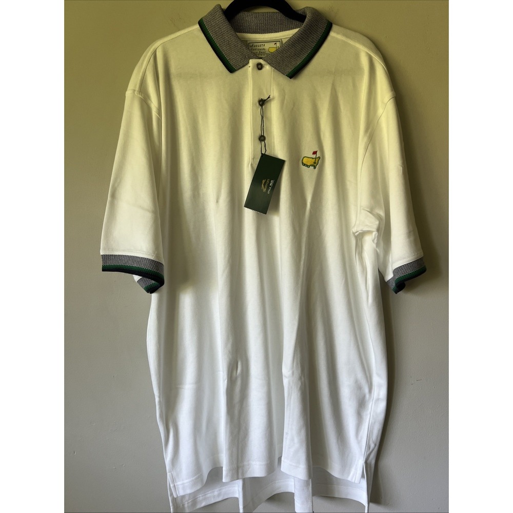 Vintage Augusta National Golf Shop Masters White Polo Shirt Size XL Slazenger